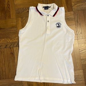 Ralph Lauren Golf Sleeveless Classic Slim Fit Polo with Pebble Beach Logo